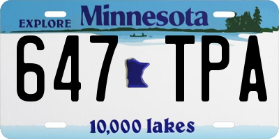 MN license plate 647TPA