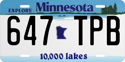 MN license plate 647TPB