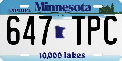 MN license plate 647TPC