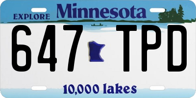 MN license plate 647TPD
