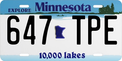MN license plate 647TPE