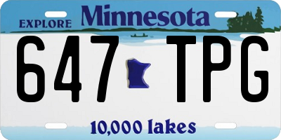 MN license plate 647TPG