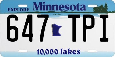 MN license plate 647TPI