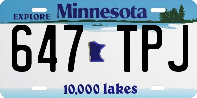 MN license plate 647TPJ