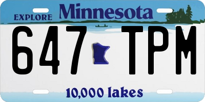 MN license plate 647TPM