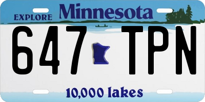 MN license plate 647TPN