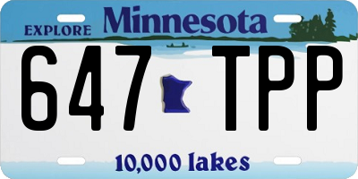 MN license plate 647TPP