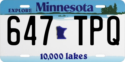 MN license plate 647TPQ