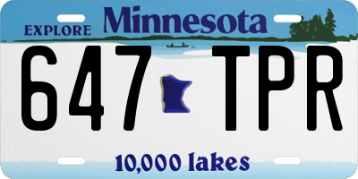 MN license plate 647TPR