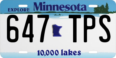 MN license plate 647TPS