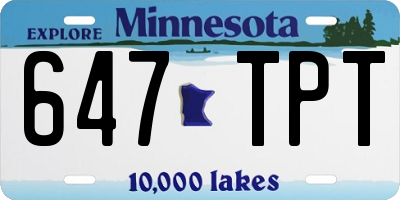 MN license plate 647TPT