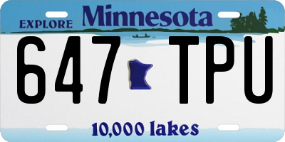 MN license plate 647TPU