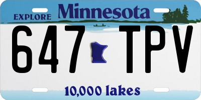 MN license plate 647TPV