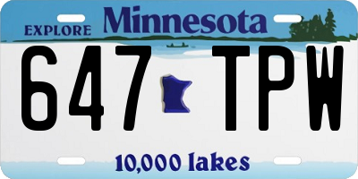 MN license plate 647TPW