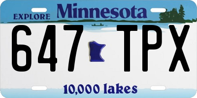 MN license plate 647TPX