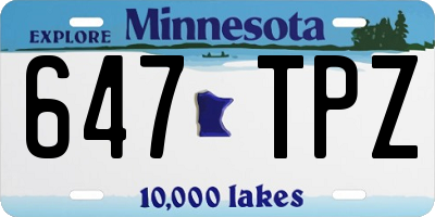 MN license plate 647TPZ