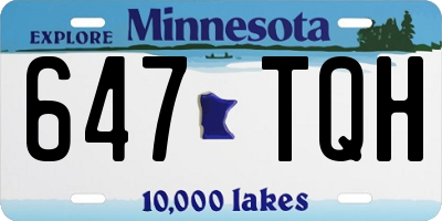 MN license plate 647TQH