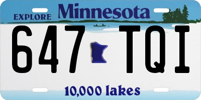 MN license plate 647TQI