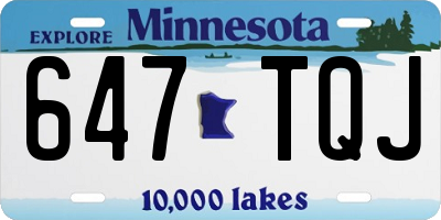 MN license plate 647TQJ