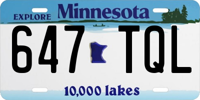 MN license plate 647TQL