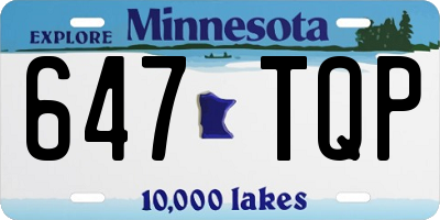 MN license plate 647TQP
