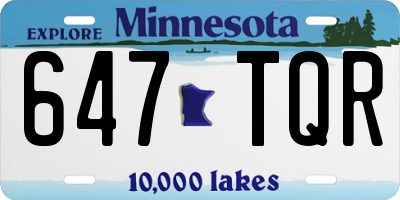 MN license plate 647TQR