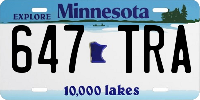 MN license plate 647TRA