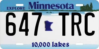 MN license plate 647TRC