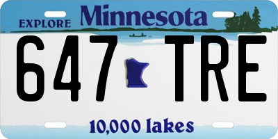 MN license plate 647TRE