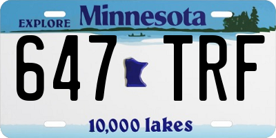 MN license plate 647TRF