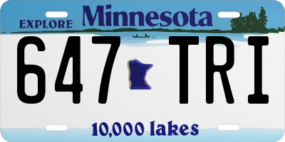 MN license plate 647TRI