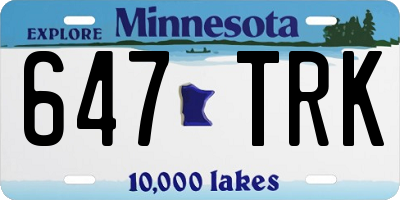 MN license plate 647TRK