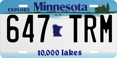 MN license plate 647TRM