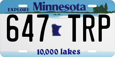 MN license plate 647TRP