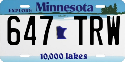MN license plate 647TRW