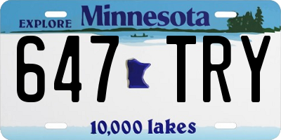 MN license plate 647TRY