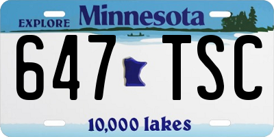 MN license plate 647TSC