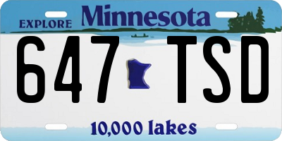 MN license plate 647TSD