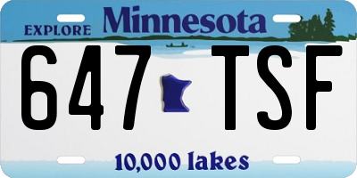 MN license plate 647TSF