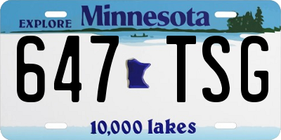 MN license plate 647TSG