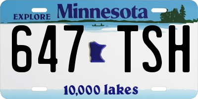 MN license plate 647TSH