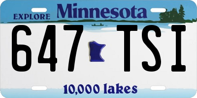 MN license plate 647TSI