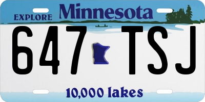 MN license plate 647TSJ