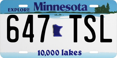 MN license plate 647TSL