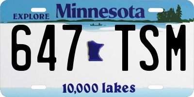 MN license plate 647TSM