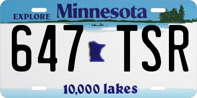 MN license plate 647TSR