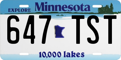 MN license plate 647TST