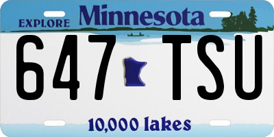 MN license plate 647TSU