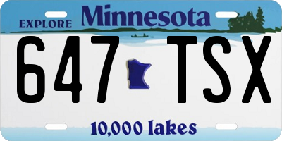 MN license plate 647TSX
