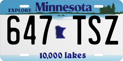 MN license plate 647TSZ